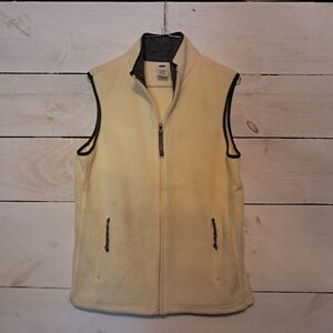 Old Navy Vest Womens Medium Yellow Zip Up Lightweight Fleece Outdoor Casual Vest